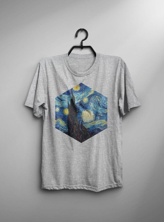 van gogh starry night tshirt