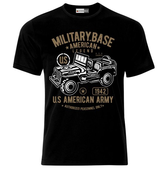 American Military Base US Army Offroad WW2 Car Auto T-Shirt