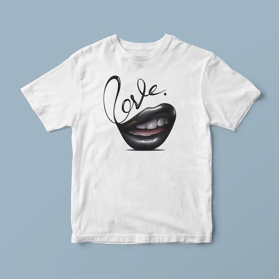 shirt with lips and teeth