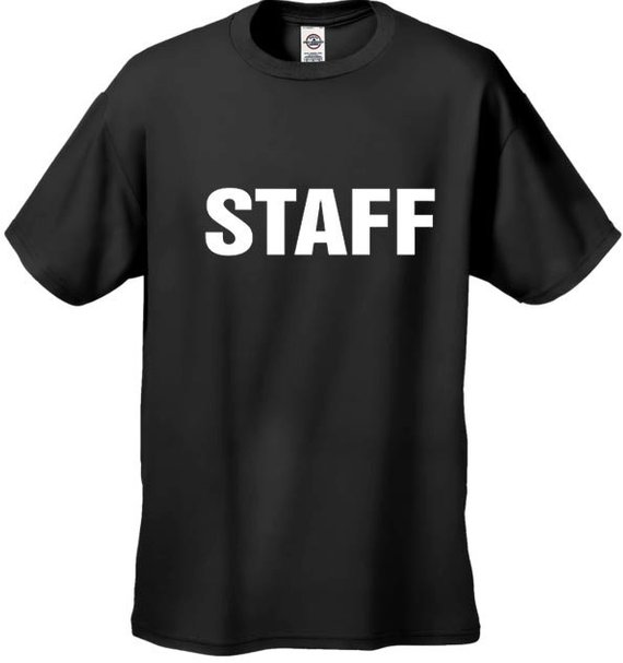 staff on back of shirt